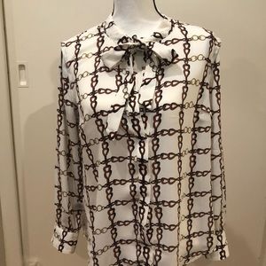 Talbots tie/bow blouse, NWT